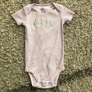 Purple Baby Onesie with Happy embroidered